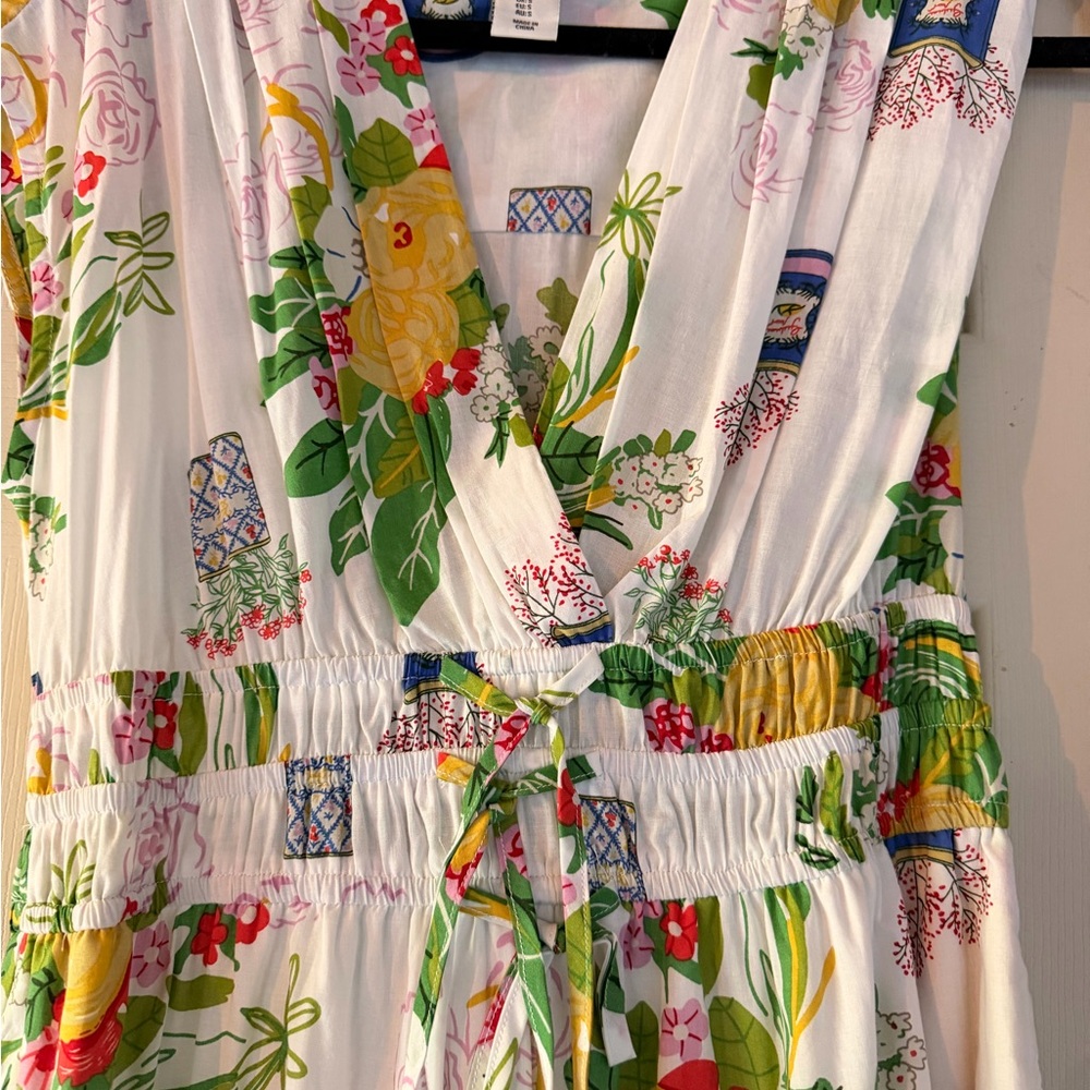 Rachel Zoe Floral Sleeveless Maxi Dress | Tie Waist | Cottagecore - Picture 3 of 4